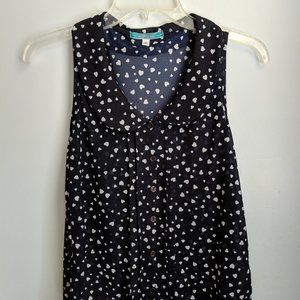Julie's Closet Medium (M) Black Heart Polkadot Sheer Blouse